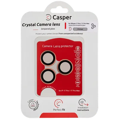 Casper Camera Lens Protector For iPhone 17 Pro / 17 Pro Max (Orange) (Clear)