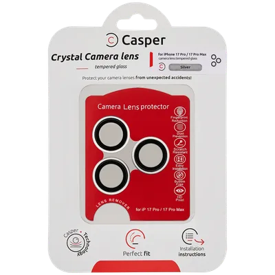 Casper Camera Lens Protector For iPhone 17 Pro / 17 Pro Max (Silver) (Clear)
