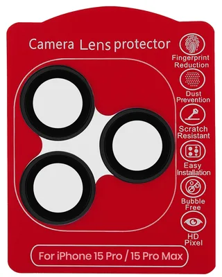 Casper Camera Lens Protector for iPhone 15 Pro / 15 Pro Max (Black) (Clear)