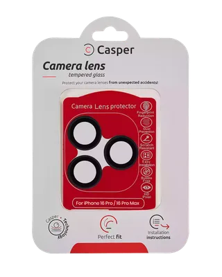 Casper Camera Lens Protector For iPhone 16 Pro / 16 Pro Max (Black) (Clear)