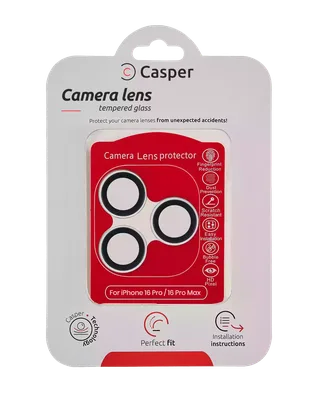Casper Camera Lens Protector For iPhone 16 Pro / 16 Pro Max (Silver) (Clear)