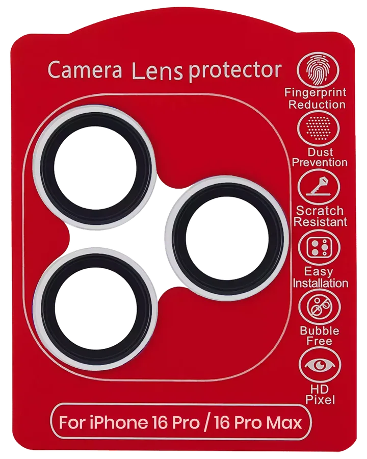 Casper Camera Lens Protector For iPhone 16 Pro / 16 Pro Max (Silver) (Clear) — foto 2