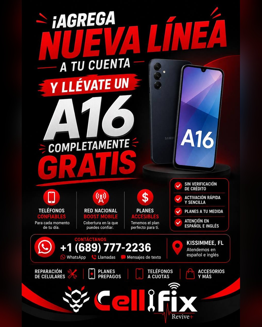 Promoción Samsung A16 Gratis y Servicio de Reparación en Cellifix