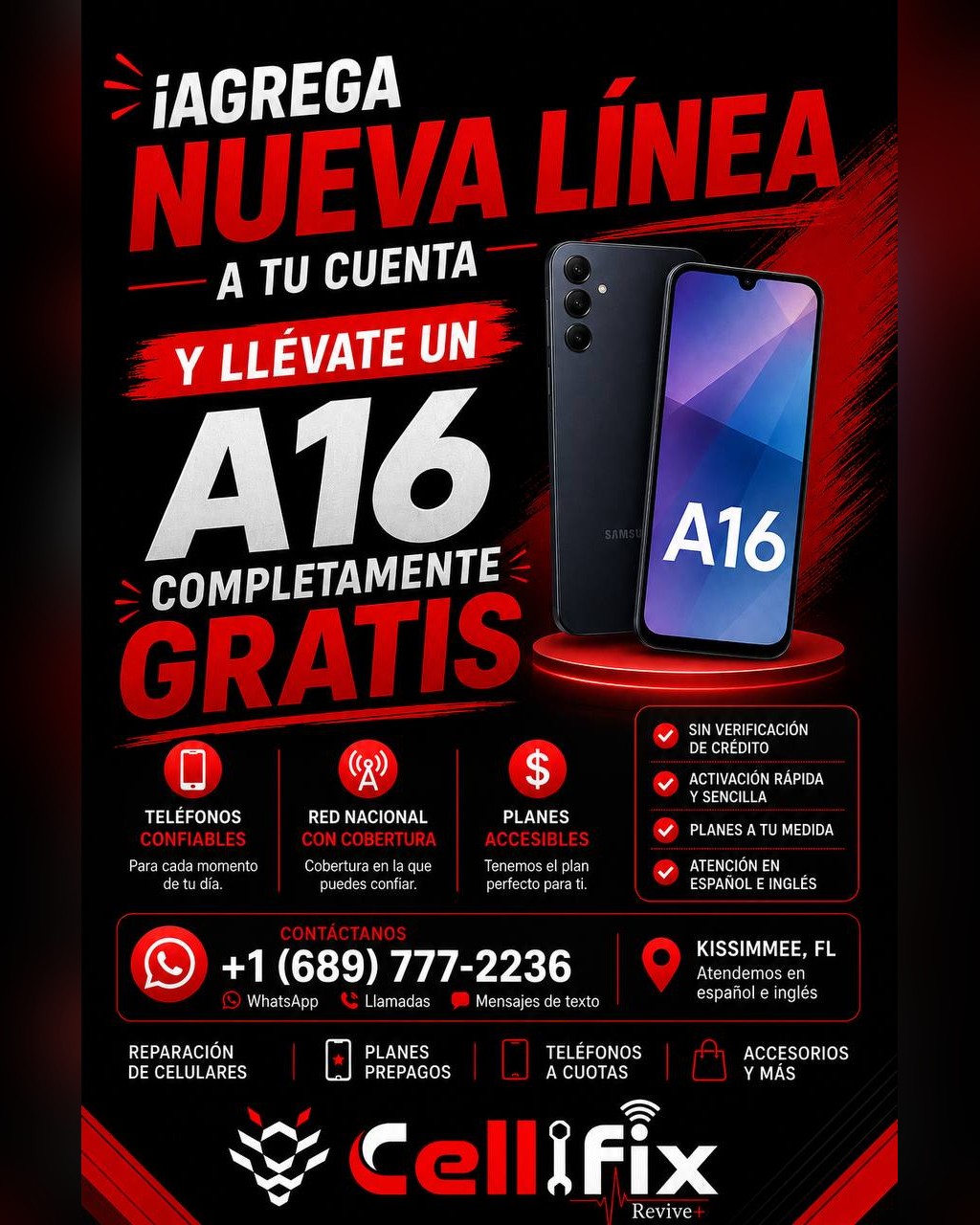 Promoción Samsung A16 Gratis y Servicio de Reparación en Cellifix