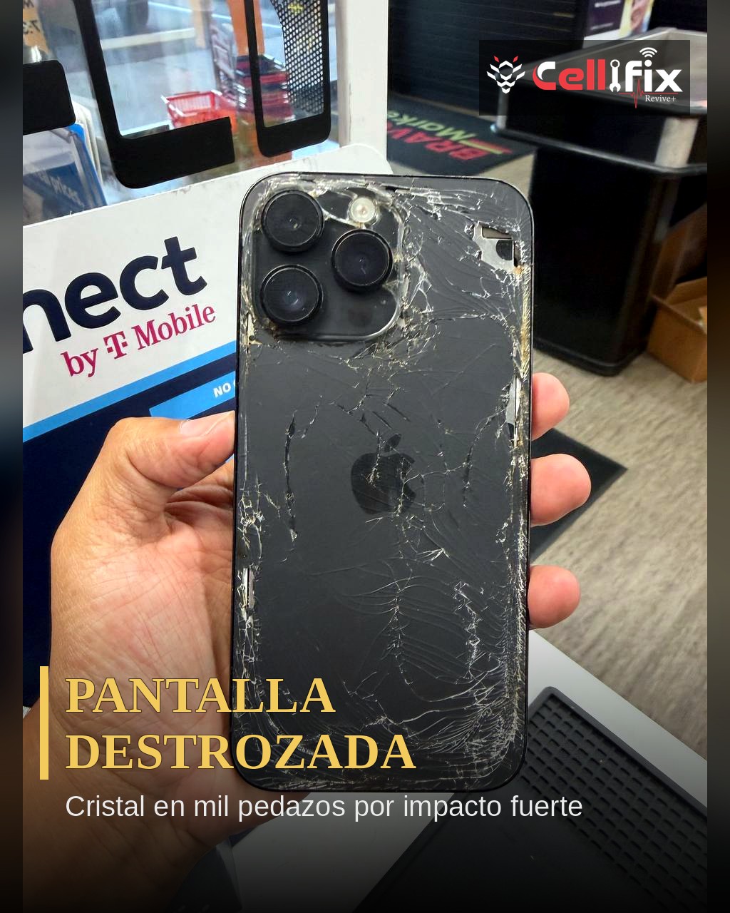 Reparación de pantalla iPhone destrozada