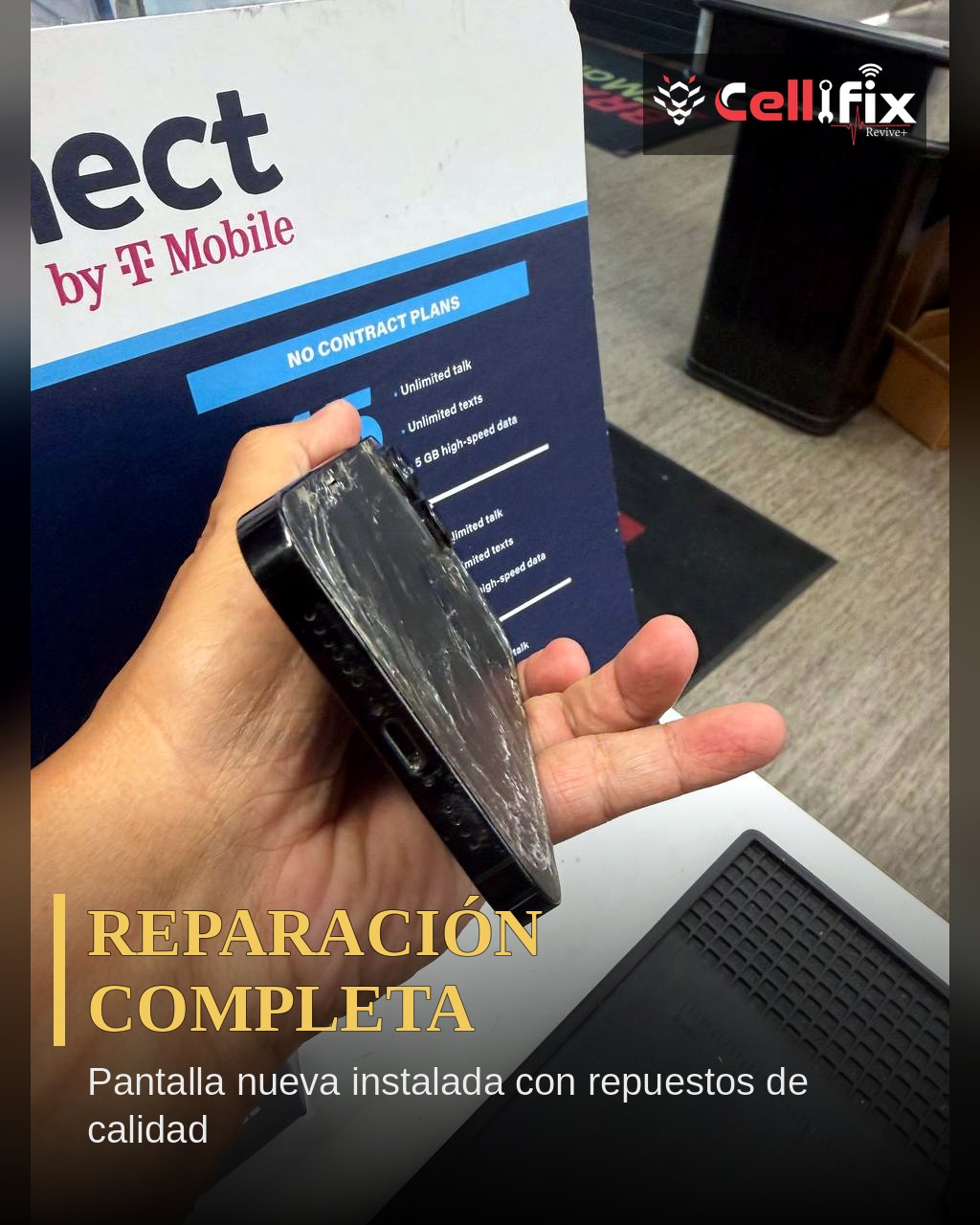 Reparación de pantalla iPhone destrozada